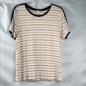 Anthropologie Postmark cream and black tee